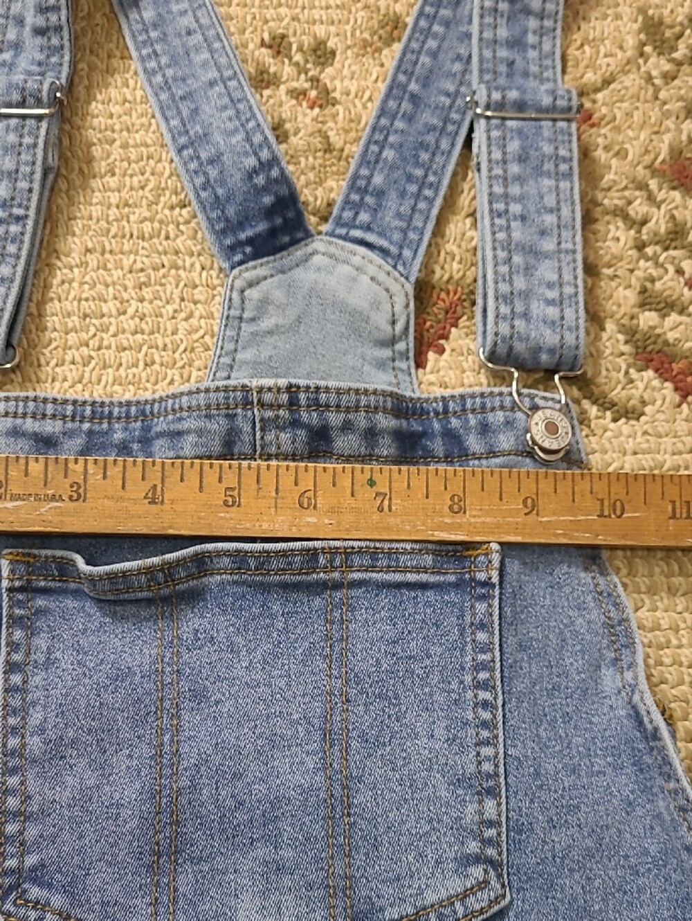 Women's Light Blue Denim Jeans Overalls with Adjustable Straps - Picture 8 of 15